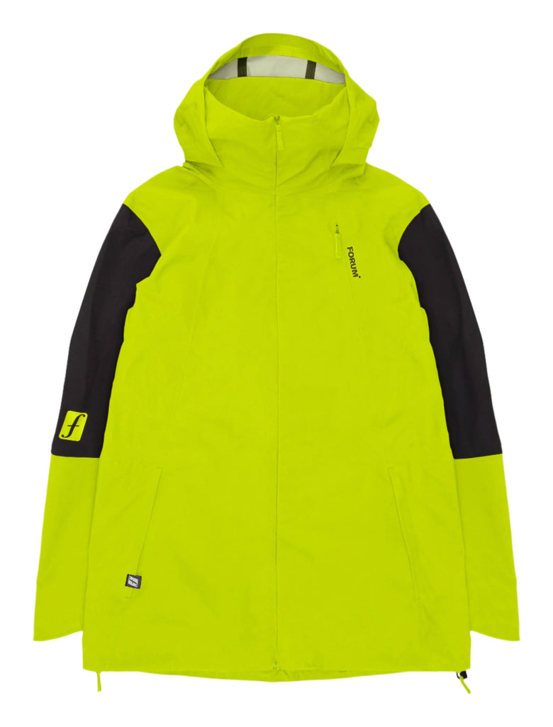 Forum snowboard 3 layer all-mountain jacket front in forum green.