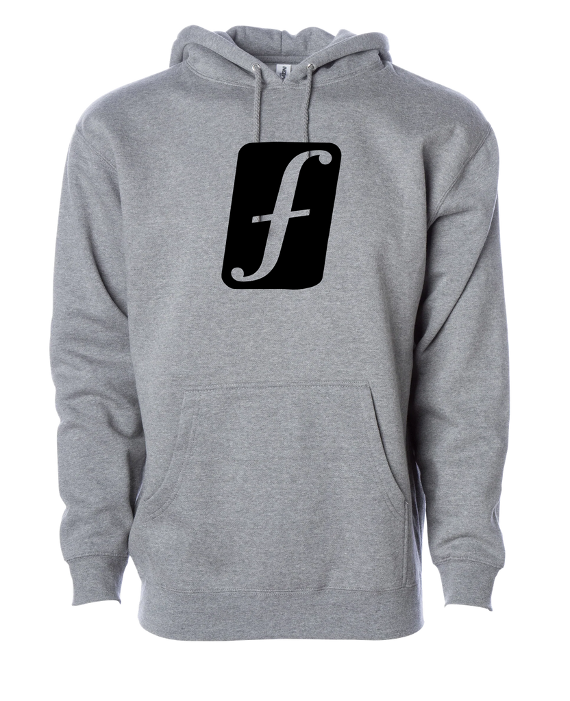 Forum snowboard f-solid pullover hoodie front in gunmetal heather grey. 