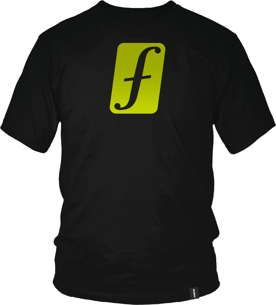 Forum f-solid short sleeve t-shirt front in black.