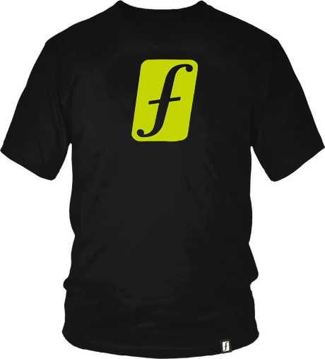 Forum f-solid short sleeve t-shirt front in black.