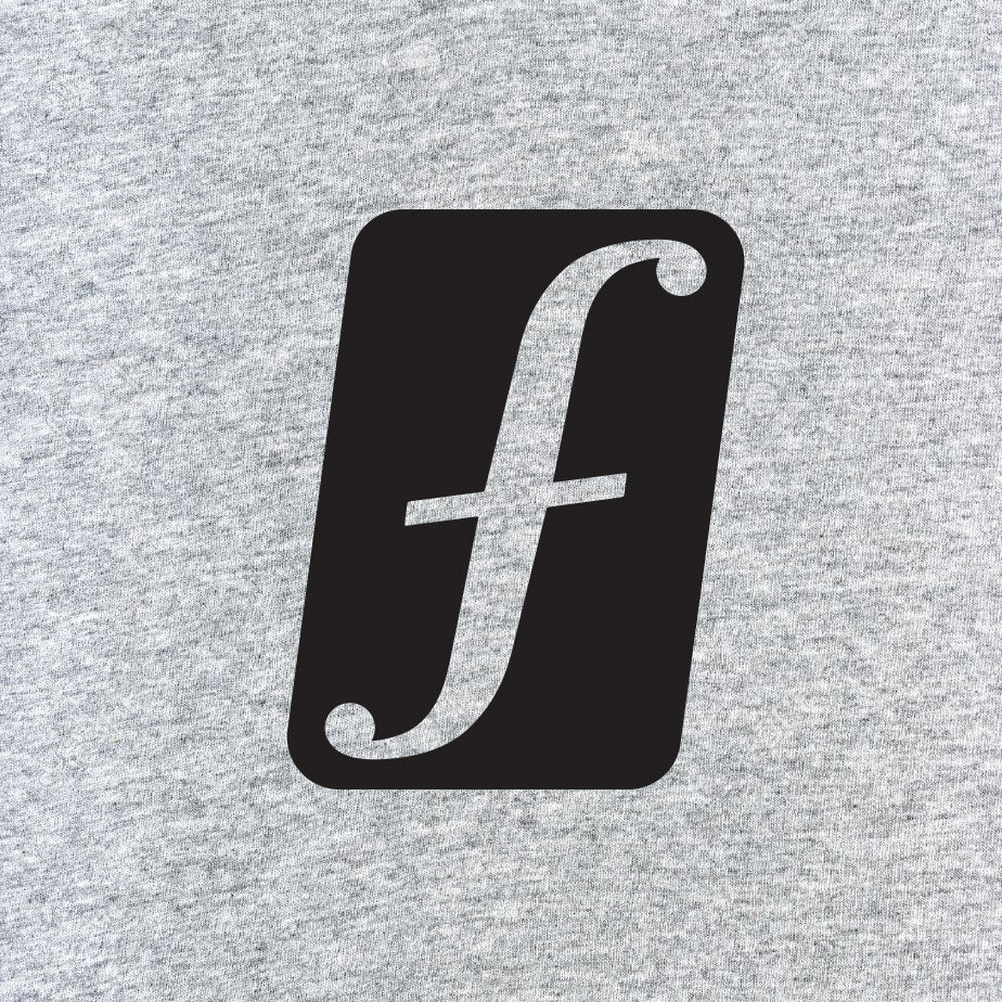 Forum f-solid short sleeve t-shirt front logo in heather grey.
