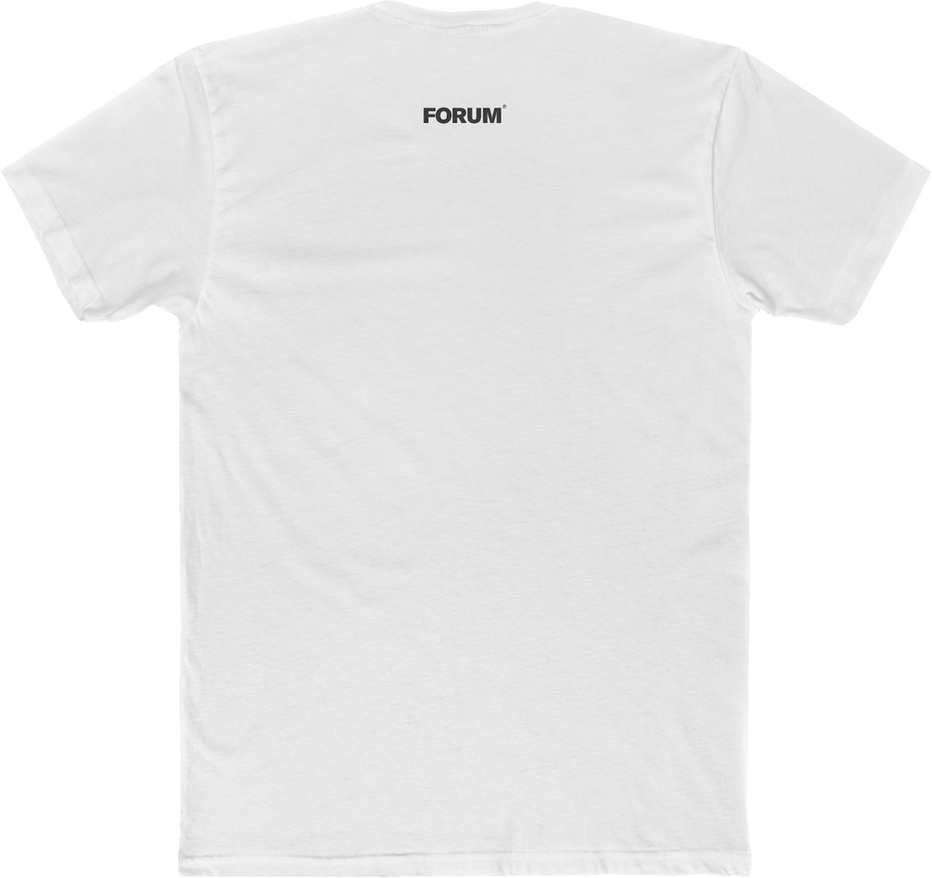 Forum f-solid short sleeve t-shirt back in white.